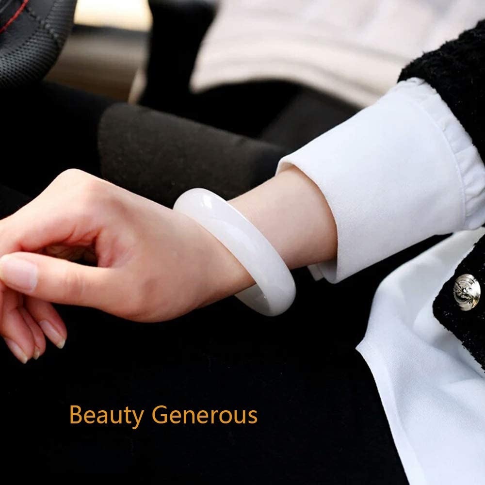 Genuine Natural White Jade Bangle Bracelet Charm Jewellery Fashion Accessories